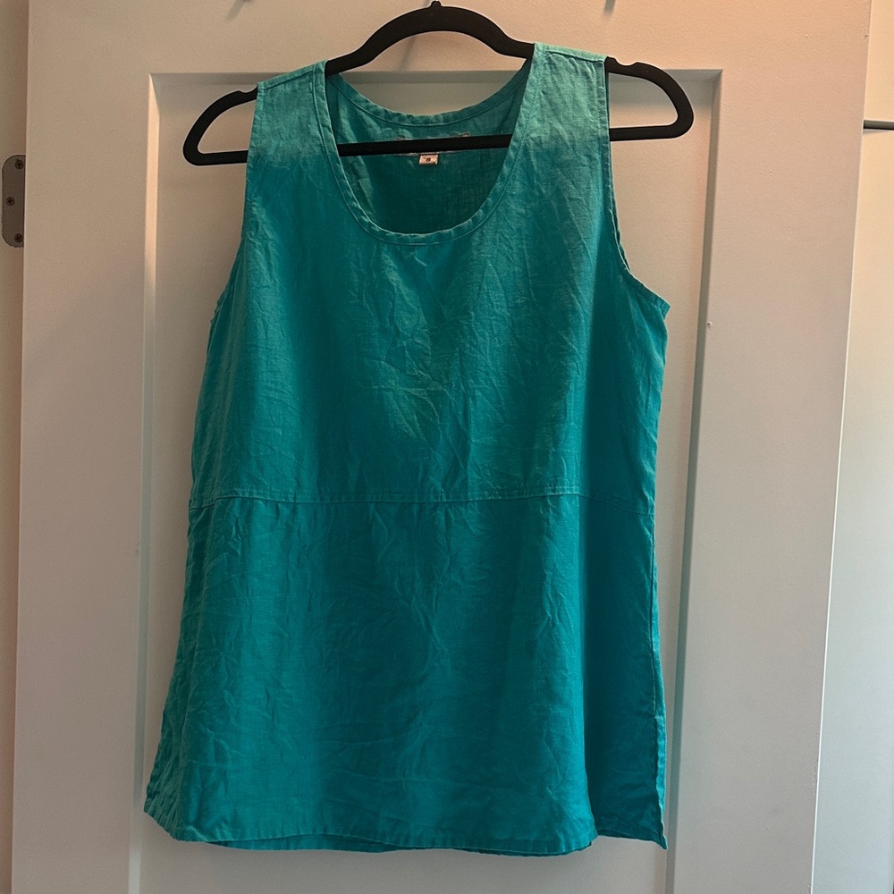 Flax Turquoise or Teal Sleeveless Tank Top Tunic top
